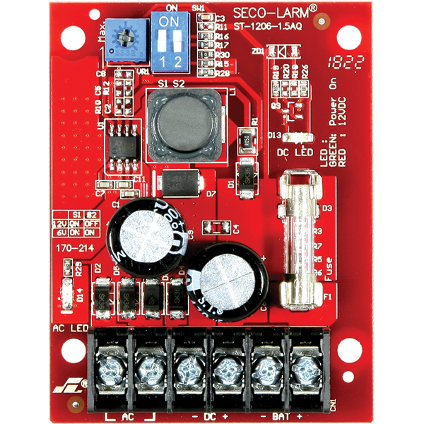 Power Supply / Charger, 1.5A Continuous, 2.0A Peak - SECO-LARM USA Inc